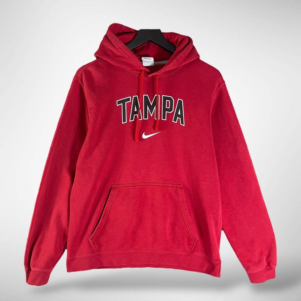 Nike Tampa Red Pullover Hoodie Sweatshirt Men's Medium Kangaroo Pocket